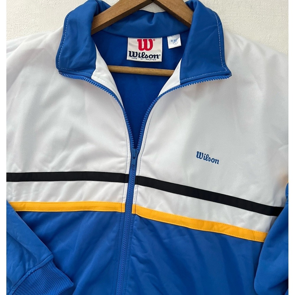 Vintage Wilson Track Jacket Mens M Windbreaker Full Zip Tennis Colorblock 90s